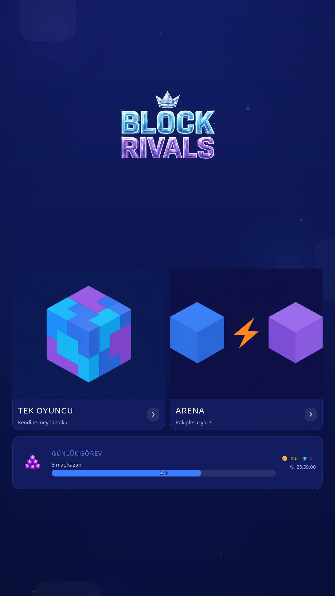 BlockRivals ana menü ekranından görüntü